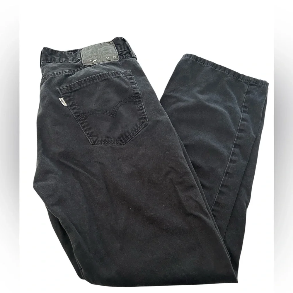 Levi’s 514 Faded Black Denim Jeans size 34x29